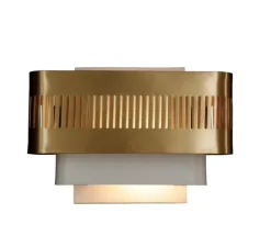 Applique murale, Tarya, laiton, blanc, L18,5cm, H25cm - Gong