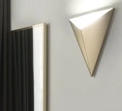 Applique murale, Tetra, laiton satiné, LED, L26cm, H31cm - CVL