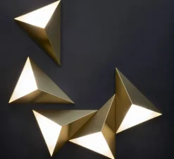 Applique murale, Tetra, laiton satiné, LED, L26cm, H31cm - CVL