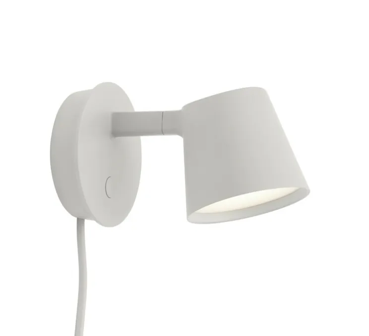 Applique murale, Tip, gris, LED, 2700K, 220lm, L9,5cm, H9,5cm - Muuto