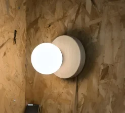 Applique murale, Tivoli, travertin & opalin, IP44, Ø16,5cm, P14,8cm - Nedgis