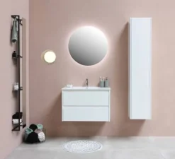 Applique murale, Tivoli, travertin & opalin, IP44, Ø16,5cm, P14,8cm - Nedgis