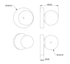 Applique murale, Tivoli, travertin & opalin, IP44, Ø16,5cm, P14,8cm - Nedgis