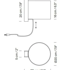 Applique murale, TMM Corto avec câble, hêtre, abat-jour beige, L20cm, H3cm - Santa & Cole