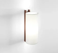 Applique murale, TMM Largo, noyer, abat-jour blanc, L12cm, H34cm - Santa & Cole