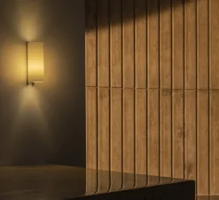 Applique murale, TMM Metalico, blanc, nickel satiné, LED, 2700K, 470 lm, L12cm, H34cm - Santa & Cole