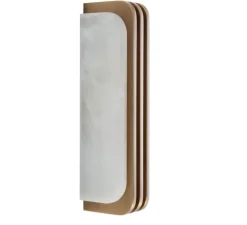 Applique murale, Toast 370, bronze patiné, albâtre veines blanches, 2200k, 270lm, L37cm, H7cm - Entrelacs