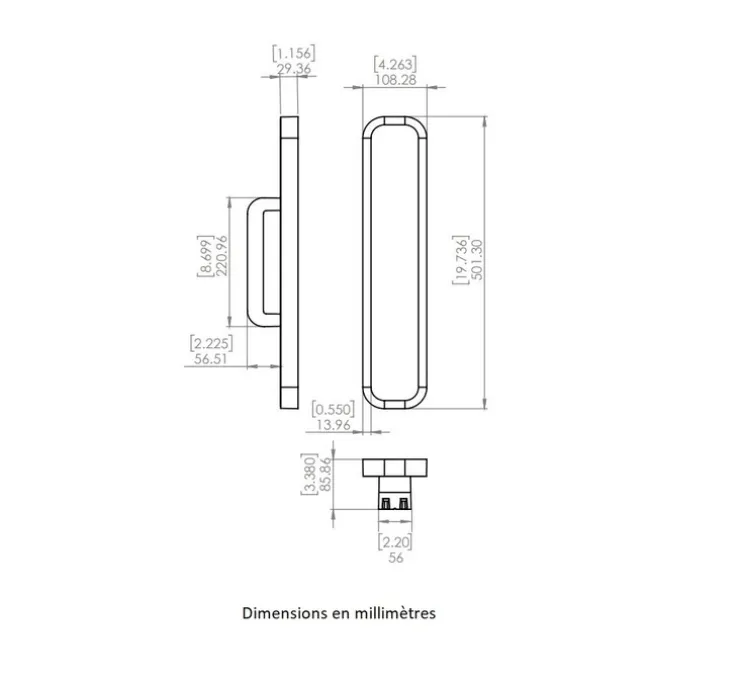 Applique murale, Toast 370, bronze patiné, albâtre veines blanches, 2200k, 270lm, L37cm, H7cm - Entrelacs