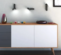 Applique murale, Toggle, anthracite, LED, 2700K, 700 lm, L9,6cm, H17,1cm - Martinelli Luce