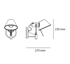 Applique murale, Tolomeo Faretto, aluminium, H23cm, L25cm - Artemide