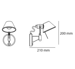 Applique murale, Tolomeo Micro Faretto, avec interrupteur, gris, L20cm, H20cm - Artemide