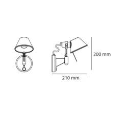 Applique murale, Tolomeo Micro Faretto, aluminium, 3000K, 491lm, H20cm, L21cm - Artemide