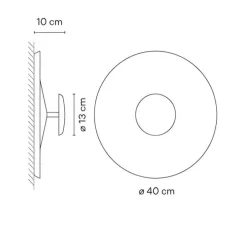 Applique murale, Top 1155, bleu, LED, dim, 3500K, 2013lm, Ø40cm, P10cm - Vibia