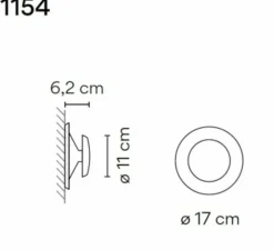 Applique murale, Top 1154, vert, LED, 2700K, 550lm, Ø17cm, P6cm - Vibia