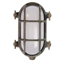 Applique murale, Tortuga 200.15, laiton vieilli, IP44, L12cm, H17cm - Moretti Luce