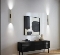 Applique murale, Trace Slim 1.0, champagne et noir, LED, 3000K, 840 lm, Ø2,8cm, H60cm - Wever&Ducré
