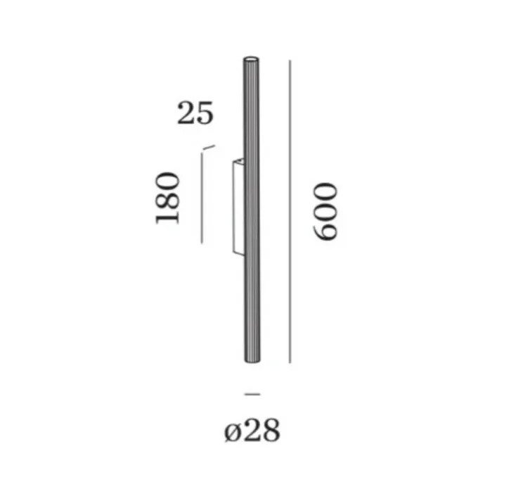 Applique murale, Trace Slim 1.0, champagne et noir, LED, 2700K, 790lm, Ø2,8cm, H60cm - Wever&Ducré