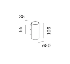 Applique murale, Tram Wall 2.0, bronze, IP65, LED, dim, 3000K, 720 lm, Ø5cm, H10,5cm - Wever&Ducré