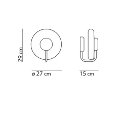 Applique murale, Tratto, laiton, LED, dim, 2700K, 1450 lm, L27cm, H29cm - KDLN