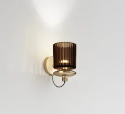 Applique murale, TREAD AP, terre brûlé, transparent, LED, dim, 2700K, 1500 lm, Ø20cm, H23cm - Vistosi