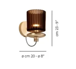 Applique murale, TREAD AP, terre brûlé, transparent, LED, dim, 2700K, 1500 lm, Ø20cm, H23cm - Vistosi