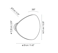 Applique murale, Tria 03, Chêne naturel, LED, 2700K, 1920lm, L29cm, H31cm - Bover