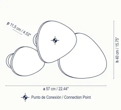 Applique murale, Tria Set 3, Chêne naturel, LED, 2700K, 4320lm, L57cm, H47cm - Bover