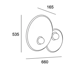 Applique murale, Trip double, gris pierre, L66cm, H53,5cm - LEDs C4