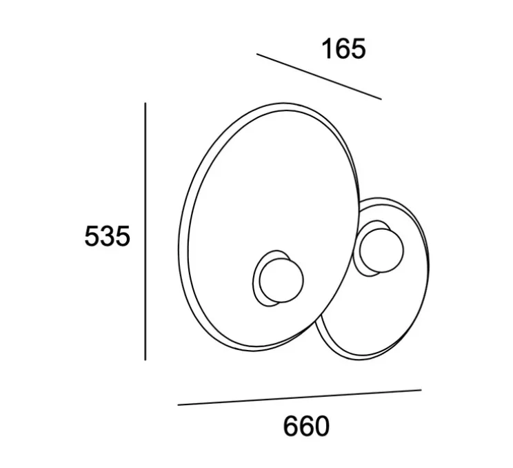 Applique murale, Trip double, gris pierre, L66cm, H53,5cm - LEDs C4