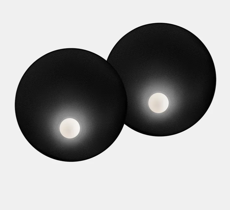 Applique murale, Trip double, noir, L74cm, H65cm - LEDs C4