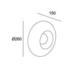 Applique murale, Trip glass, noir fumé, Ø26cm, P15cm - LEDs C4