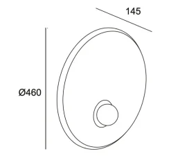 Applique murale, Trip simple, doré, Ø60cm, P14,5cm - LEDs C4
