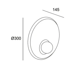 Applique murale, Trip simple, blanc, Ø30cm, P14,5cm - LEDs C4