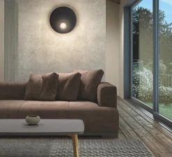 Applique murale, Trip simple, noir, Ø60cm, P14,5cm - LEDs C4