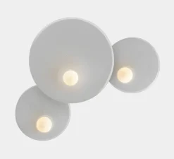 Applique murale, Trip triple, gris pierre, L86cm, H53,5cm - LEDs C4