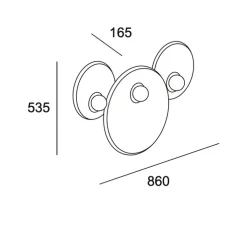 Applique murale, Trip triple, blanc, L86cm, H53,5cm - LEDs C4