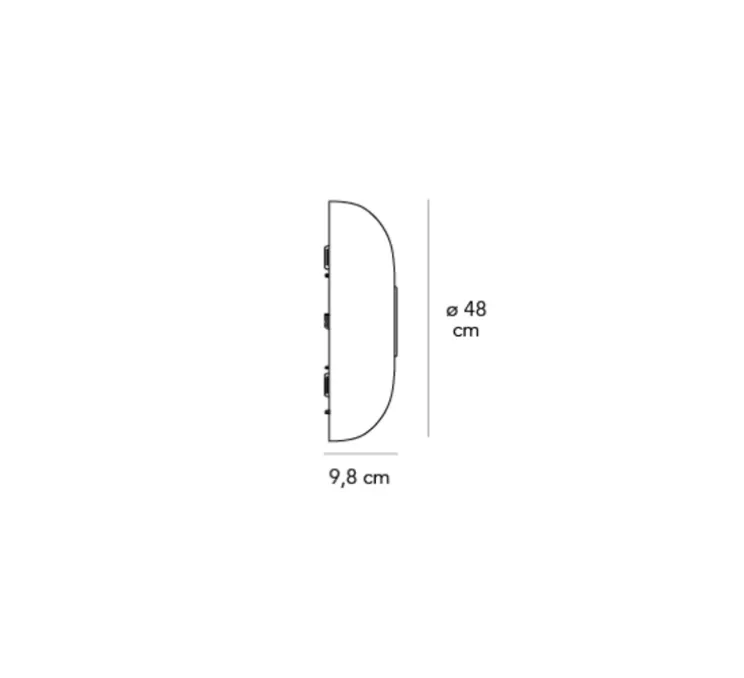 Applique murale, TROPICO GRANDE, noir, LED, 3000K, 4600lm, Ø48cm, H9,6cm - Fontanaarte