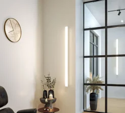 Applique murale, Tubi, verre opalin, base blanche, IP40, LED, 2700K, 3500 lm, Ø6,2cm, H113cm - Beneito Faure