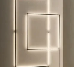 Applique murale, Tubs Modular Square, noir, LED, dim, 3000K, 3008 lm, L72,9cm, H73,6cm - LEDS C4