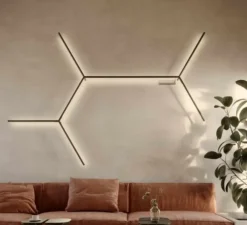 Applique murale, Tubs Modular Molecular, noir, LED, dim, 3000K, 5264 lm, L248,1cm, H177,5cm - LEDS C4