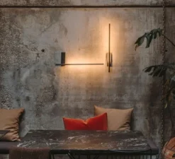 Applique murale, Tubs, noir, LED, 3000k, 428 lm, L5,2cm, H60cm - LEDs C4