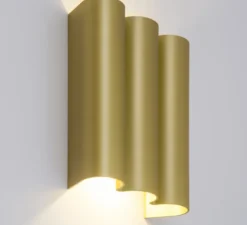 Applique murale, Twerkit Triple, laiton, LED, 2700 K, 2x550 lm, Ø17cm, H22cm - Dark