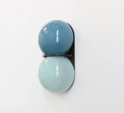 Applique murale, Twin 1.0, Bleu, noir oxydé, Ø15cm, H28cm - SkLO Studio