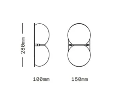 Applique murale, Twin 1.0, Vert, noir oxydé, Ø15cm, H28cm - SkLO Studio