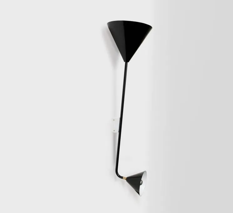 Applique murale, Two cones, noir, L11,5cm, H125,5cm - Atelier Areti