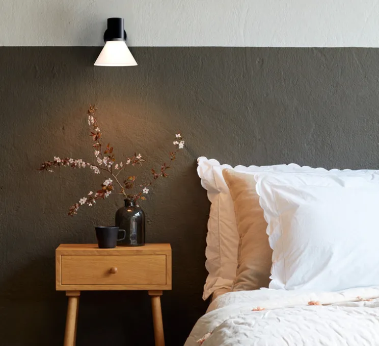 Applique murale, Type 80 glass W4, blanc & noir, Ø15cm, H16cm - Anglepoise