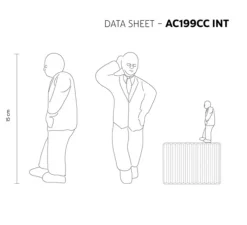 Applique murale, Umarell, avec personnage adossé, blanc mat, LED, 2700K, 1282 lm, L18cm, H28cm - Karman