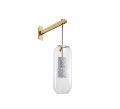 Applique murale, Vadim, blanc, laiton, Ø37cm, H68cm - Sarah Lavoine