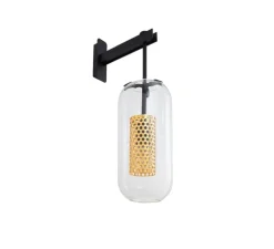 Applique murale, Vadim, noir, laiton, Ø10cm, H41cm - Sarah Lavoine