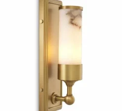 Applique murale, Valentine, albâtre, laiton, L11,5cm, H38cm - Eichholtz